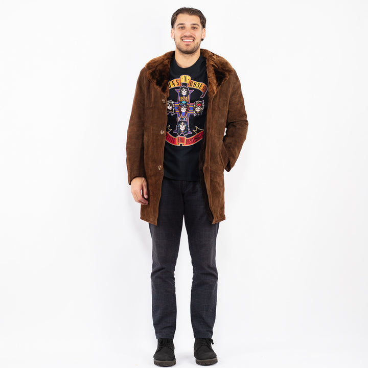 Vintage 70's Men Suede Sherpa Coat in BrownZ2368