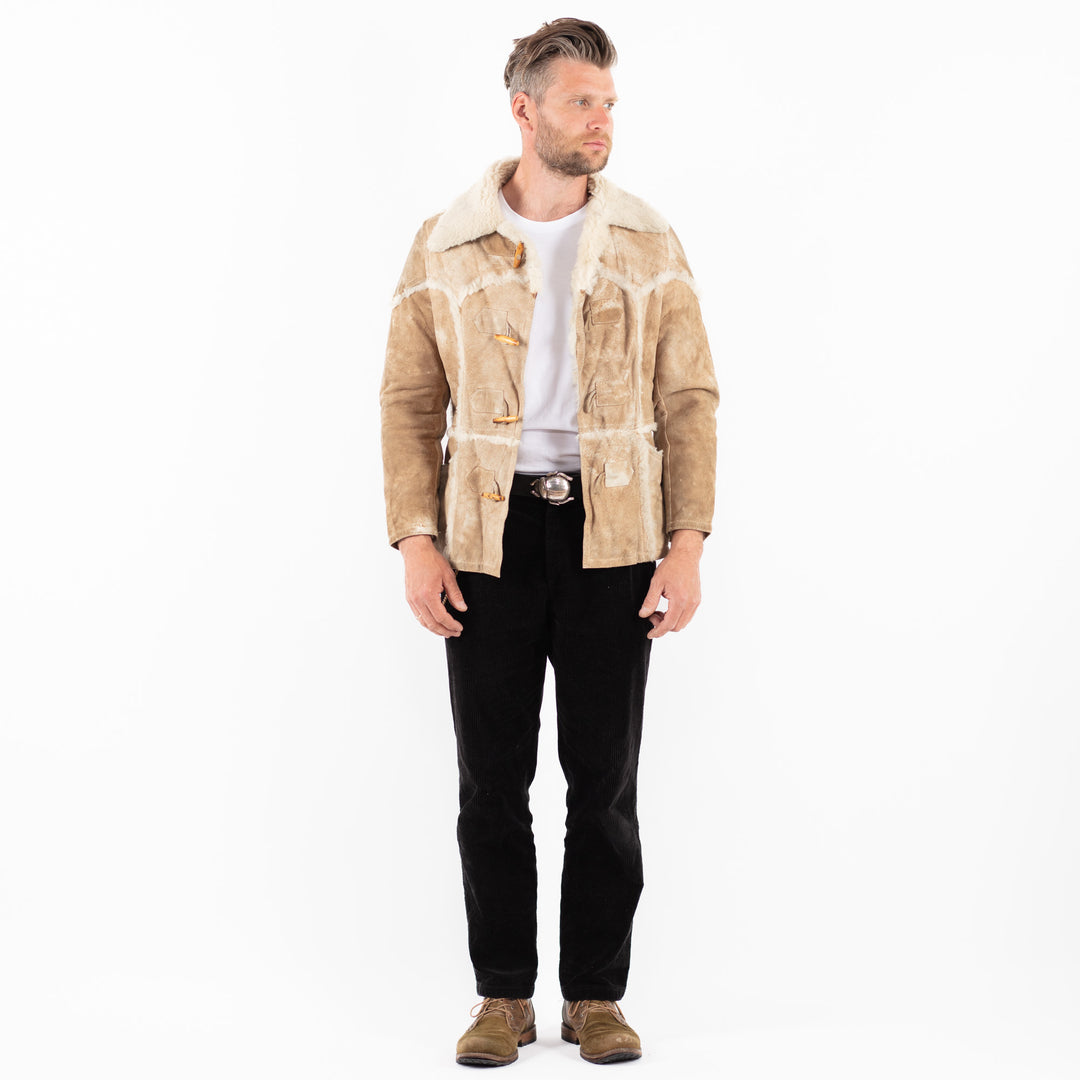 Vintage 70's Men Sheepskin Jacket in BeigeZ1831