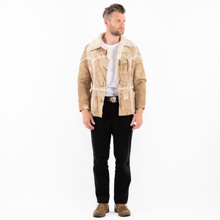 Vintage 70's Men Sheepskin Jacket in BeigeZ1831
