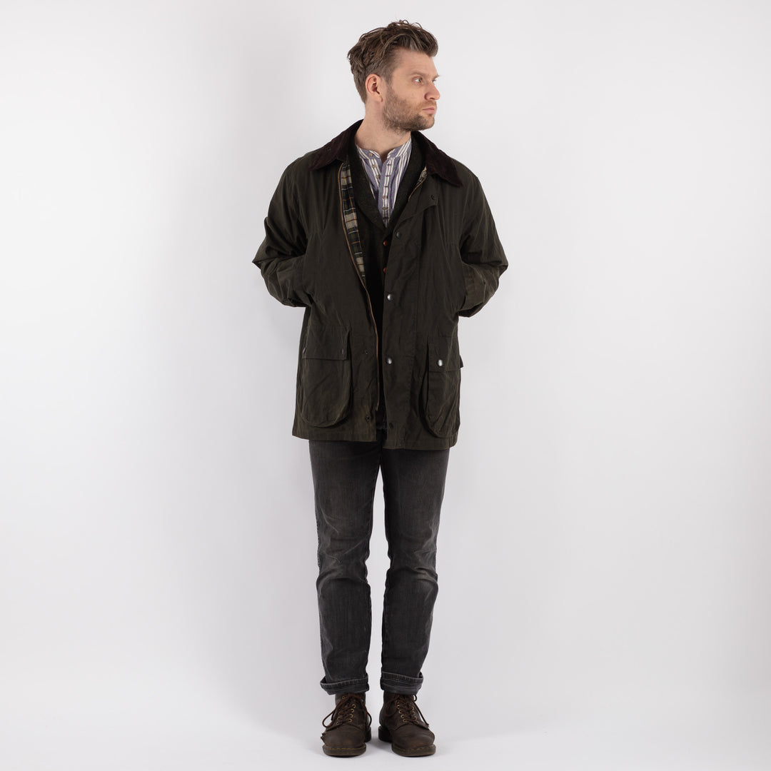Vintage 90's Men Waxed Canvas Jacket in Green - NorthernGrip