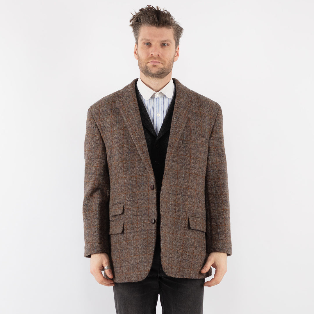 Vintage 00's Men Harris Tweed Jacket in Brown - NorthernGrip