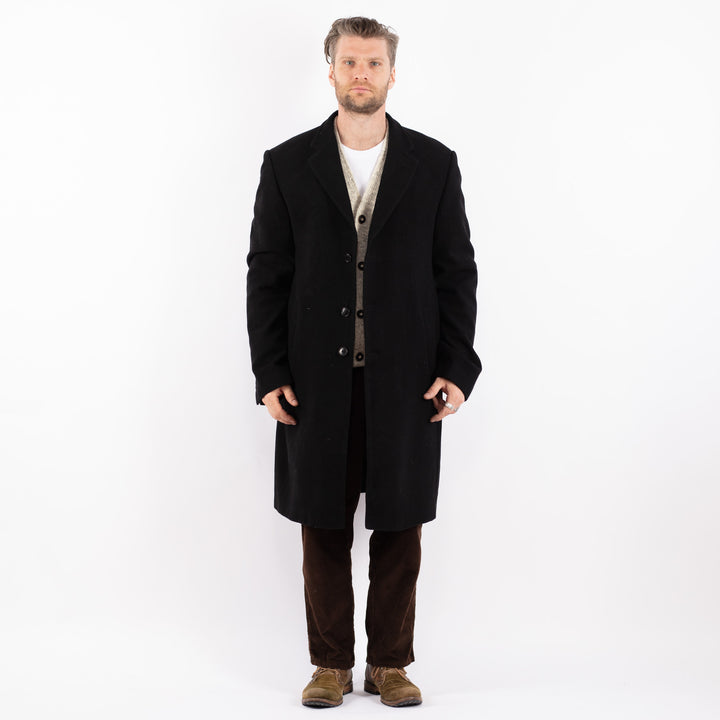 Vintage 00's Men Wool Blend Coat in BlackZ1625