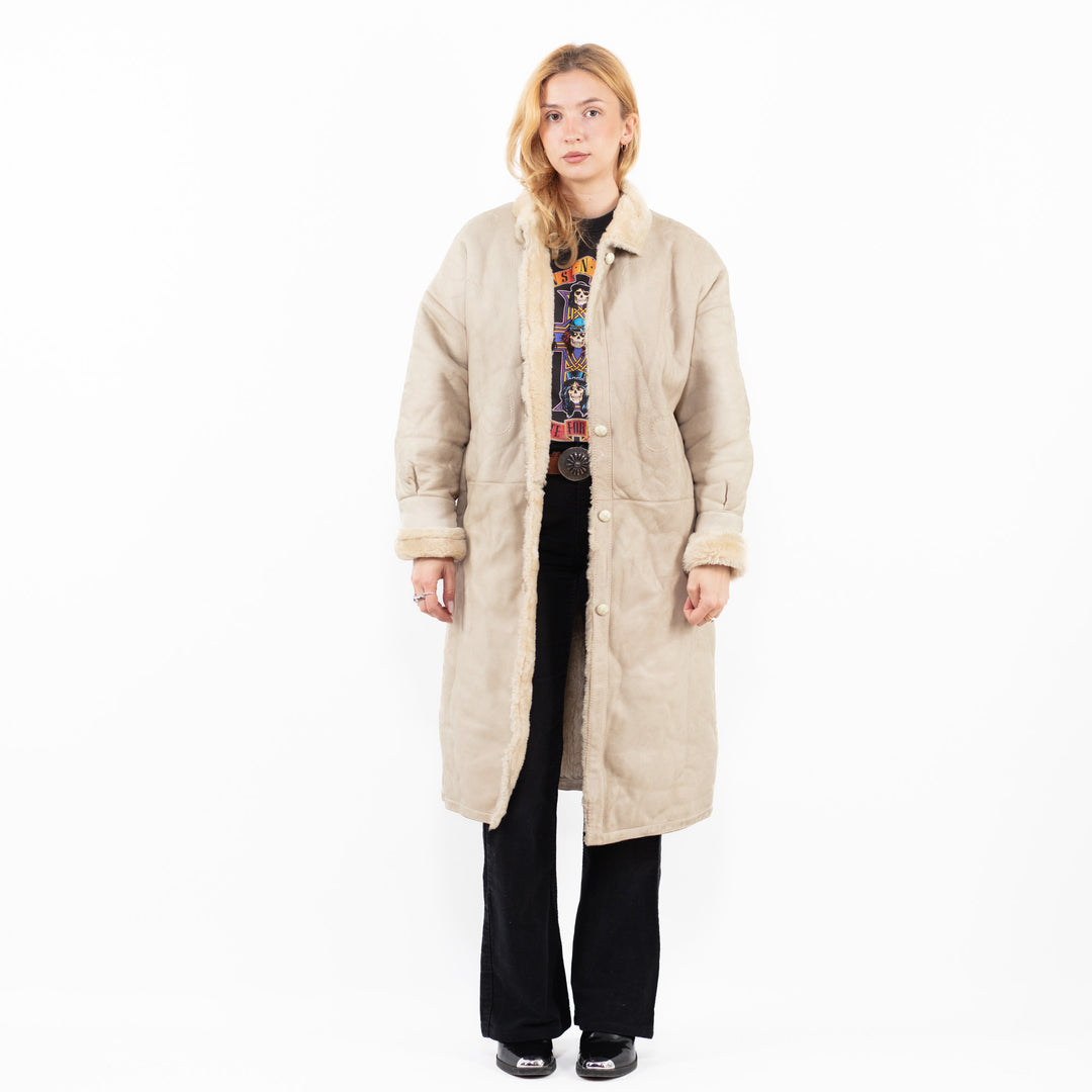 Vintage 80's Women Sheepskin in Beige