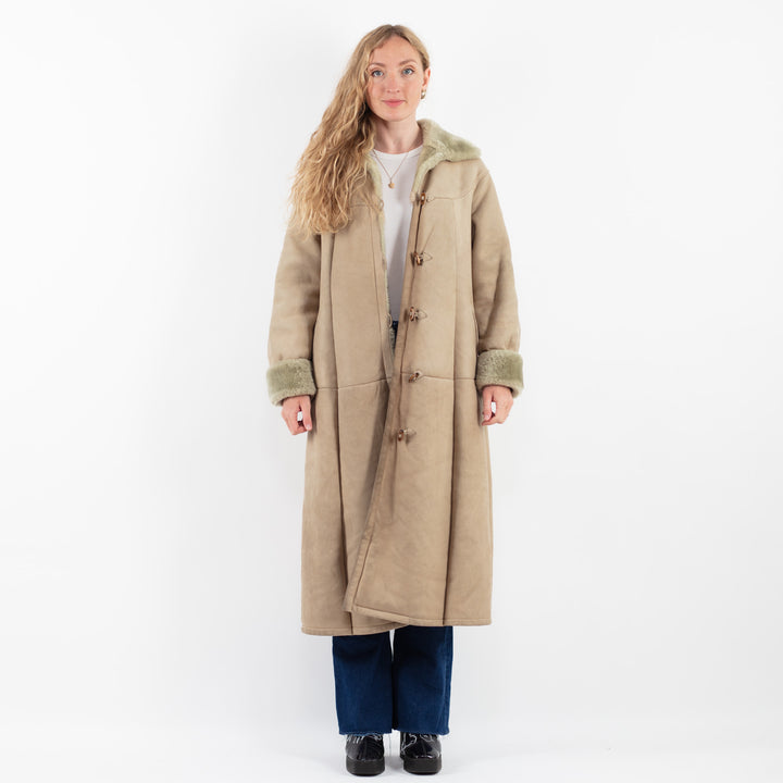 Vintage 70's Women Sheepskin Coat in BeigeV9872