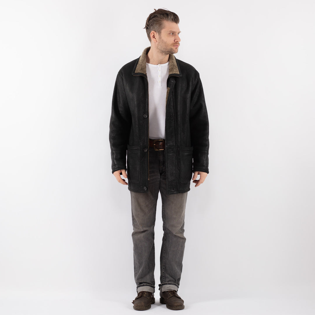 Vintage 90's Men Sheepskin in BlackZ1120