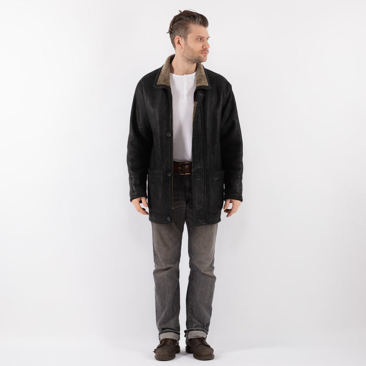 Vintage 90's Men Sheepskin in BlackZ1120