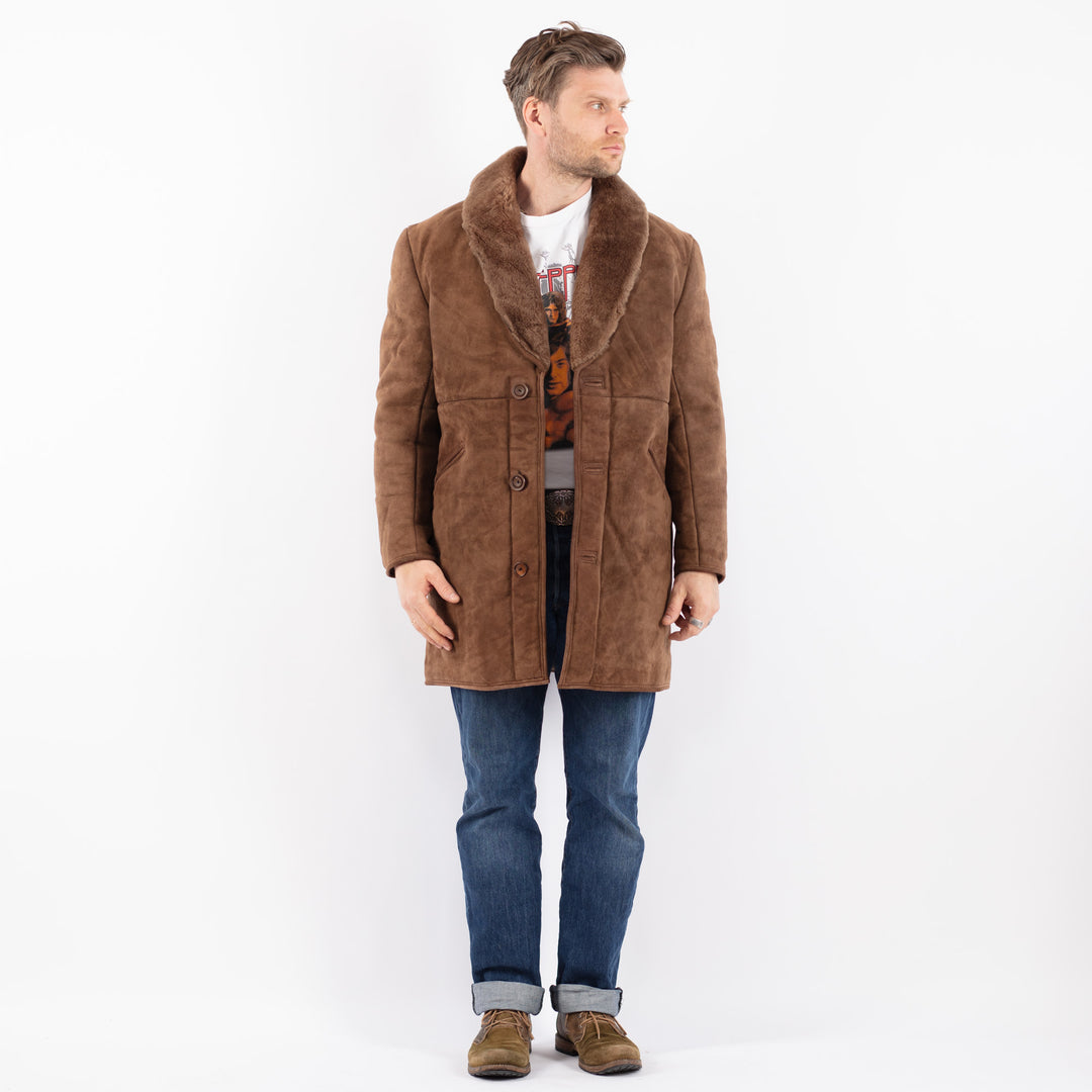 Vintage 70's Men Sheepskin Coat in BeigeZ1522