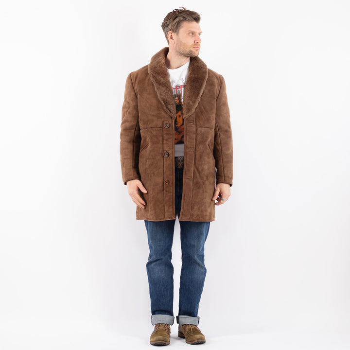 Vintage 70's Men Sheepskin Coat in BeigeZ1522