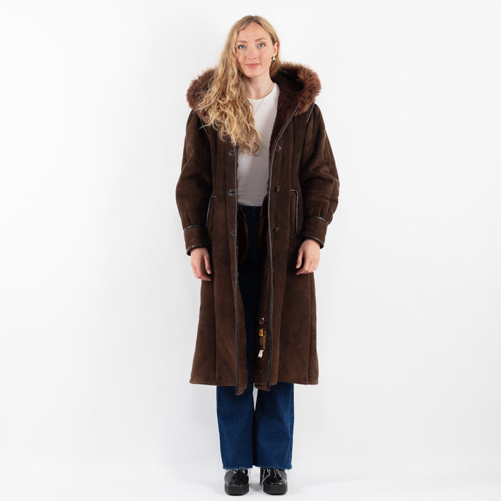Vintage 70's Women Sheepskin Coat in BrownV9875