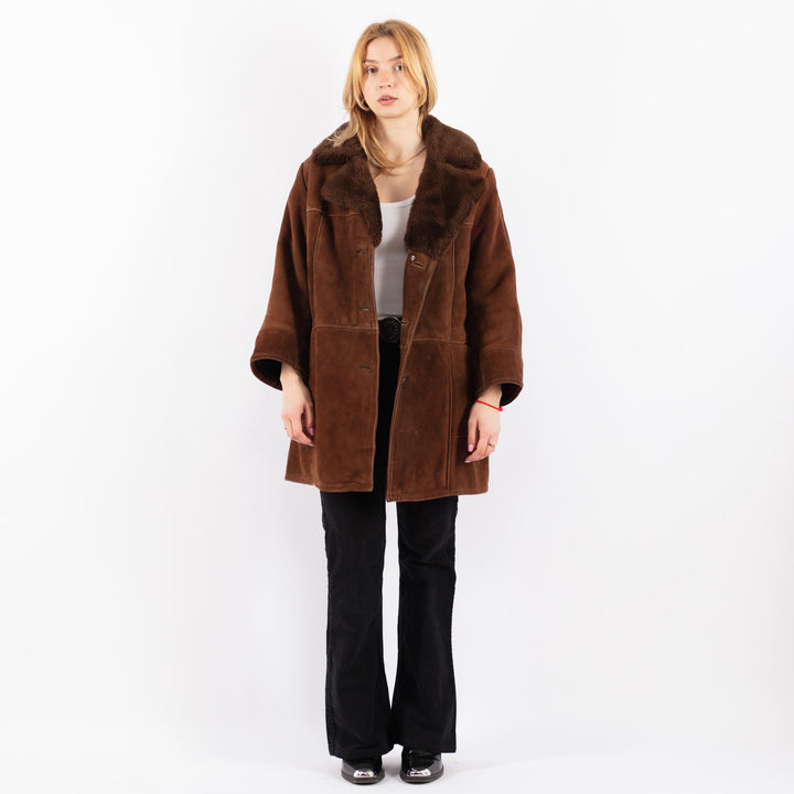 Vintage 70's Women Sheepskin Coat in BrownV9662
