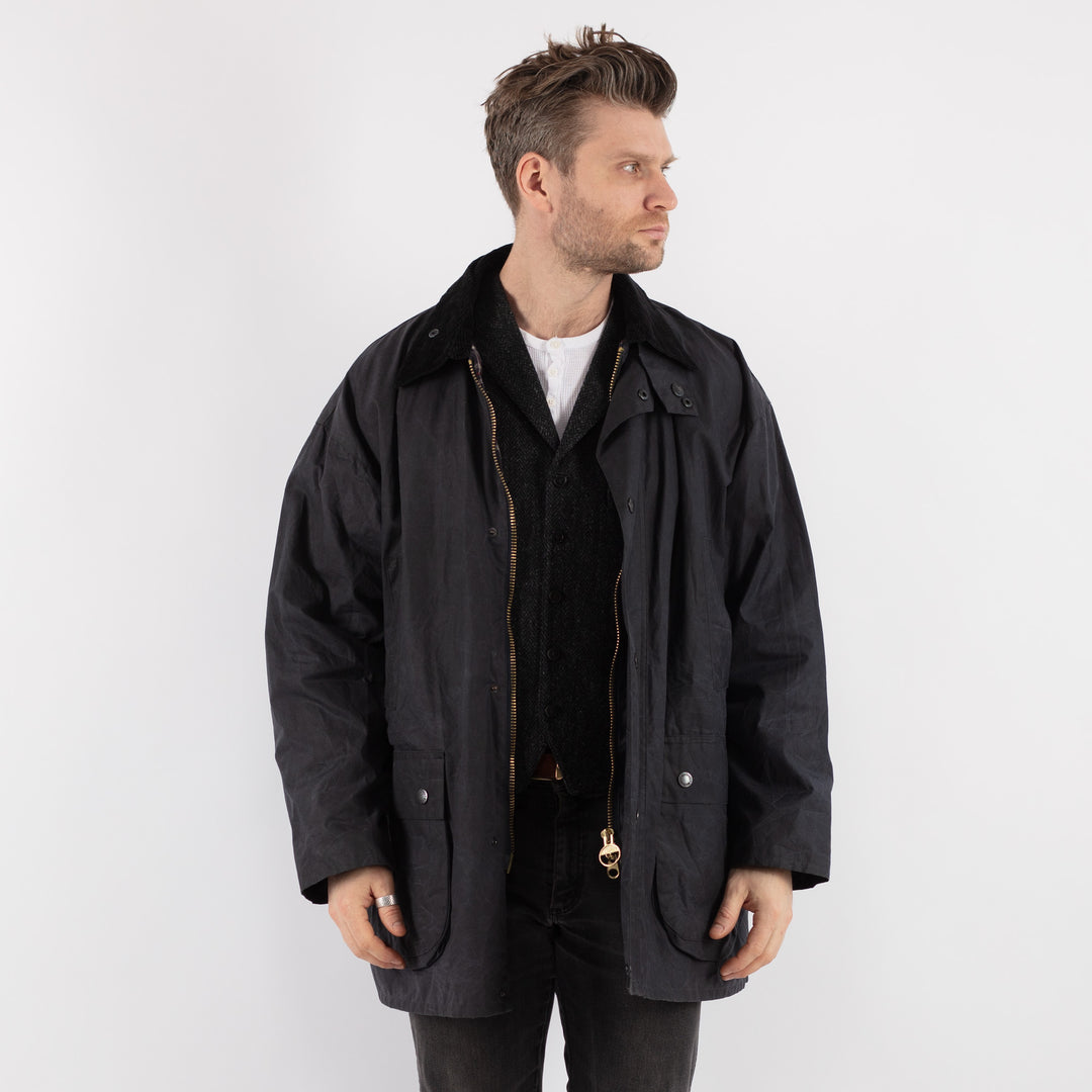 Vintage 90's Men Mc Orvis Waxed Canvas Jacket in Blue - NorthernGrip