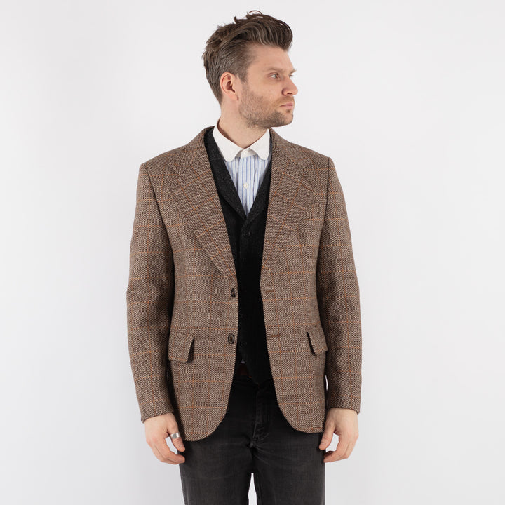 Vintage 70's Men Wool Blazer Jacket in Beige - NorthernGrip