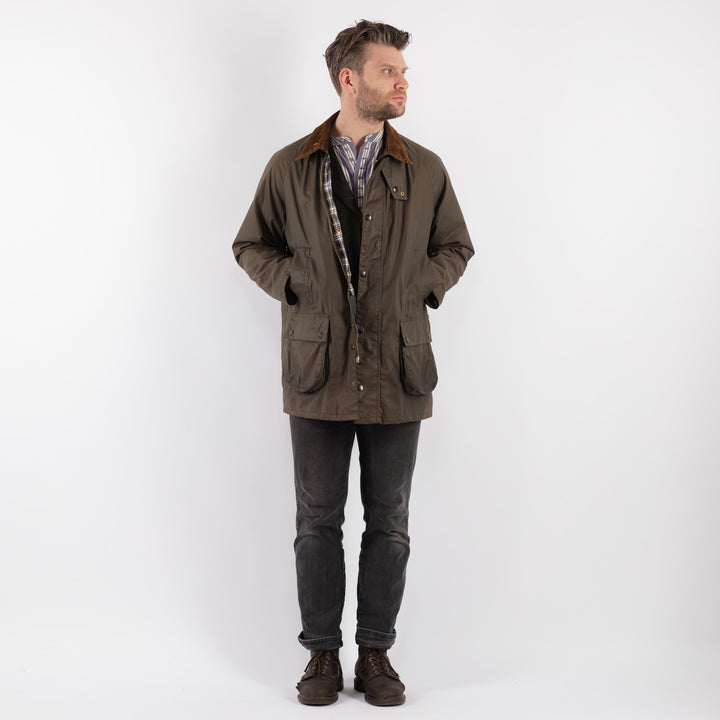 Vintage 90's Men Waxed Canvas Jacket in Khaki - NorthernGrip