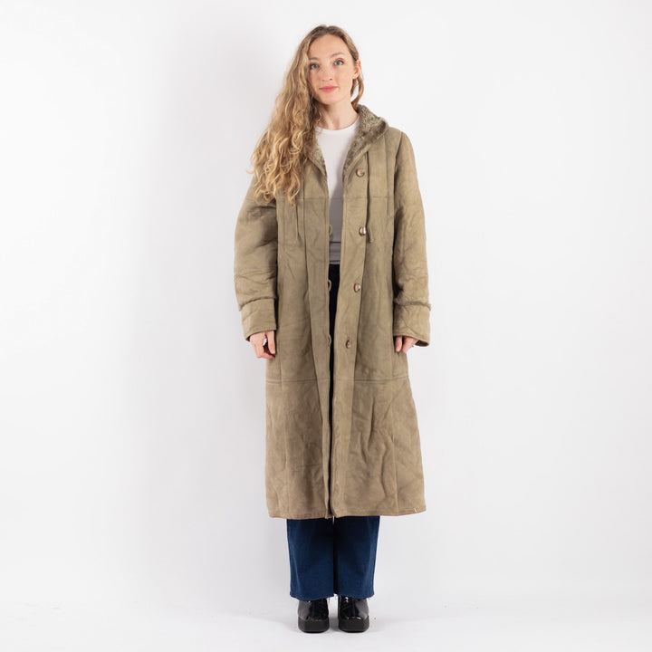 Vintage 70's Women Sheepskin Coat in BeigeV9159