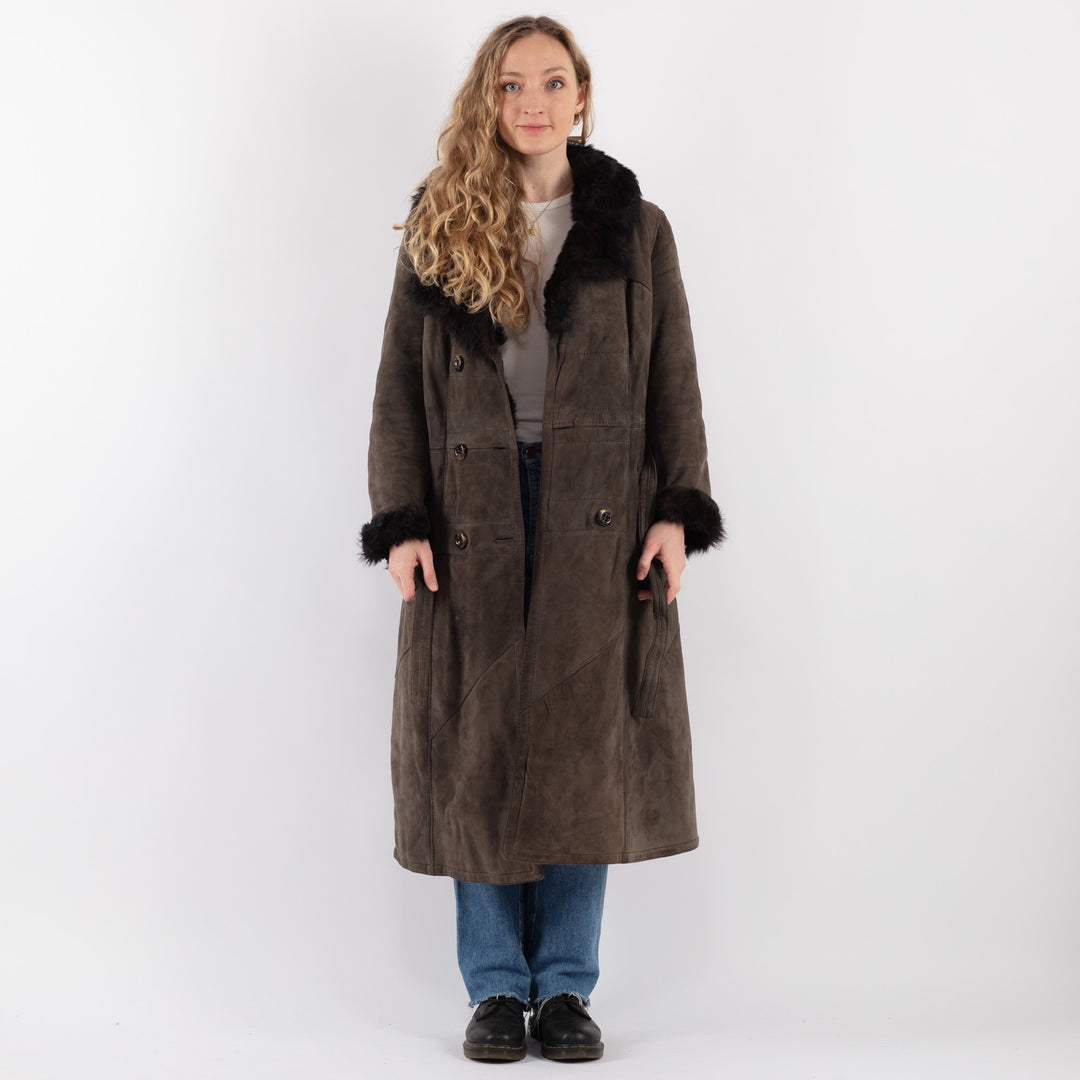 Vintage 80's Women Sheepskin in GrayV9250