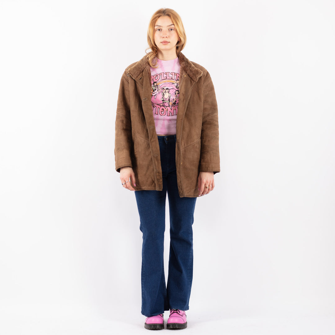 Vintage 70's Women Sheepskin Coat in BrownV9570