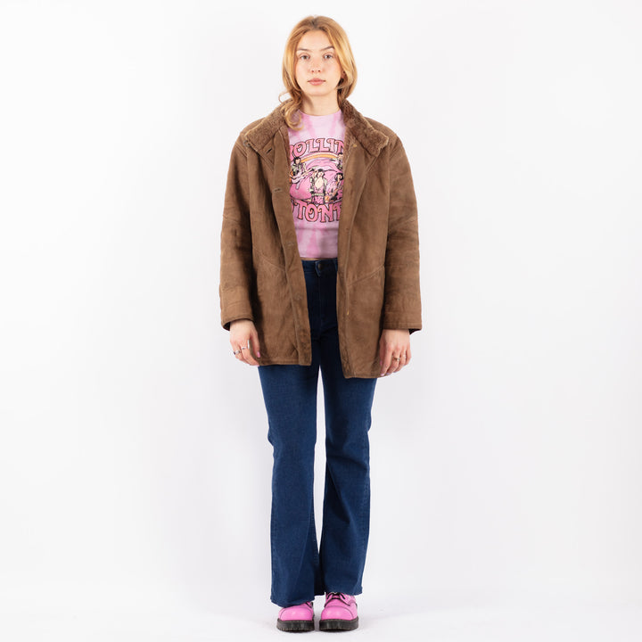 Vintage 70's Women Sheepskin Coat in BrownV9570