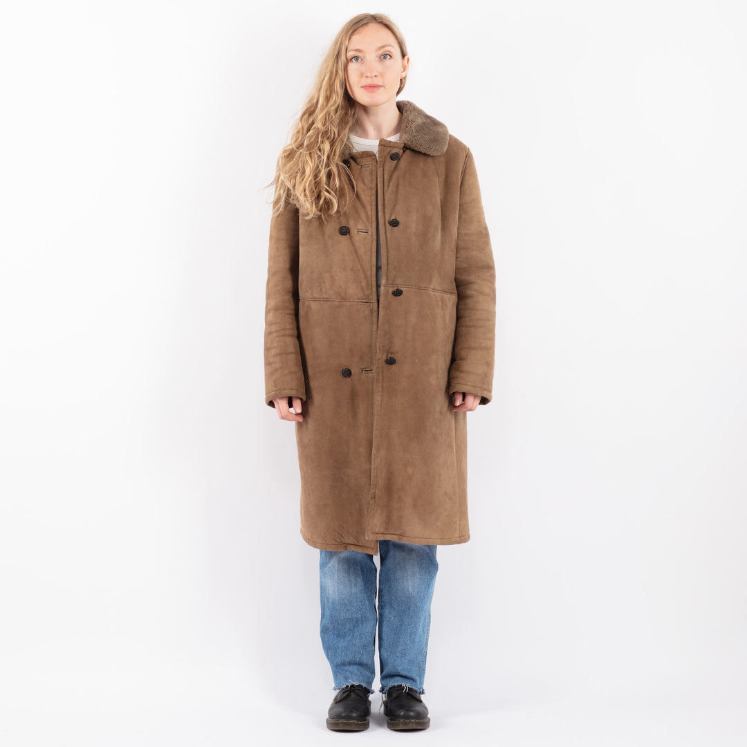 Vintage 70's Women Sheepskin Coat in BeigeV9496