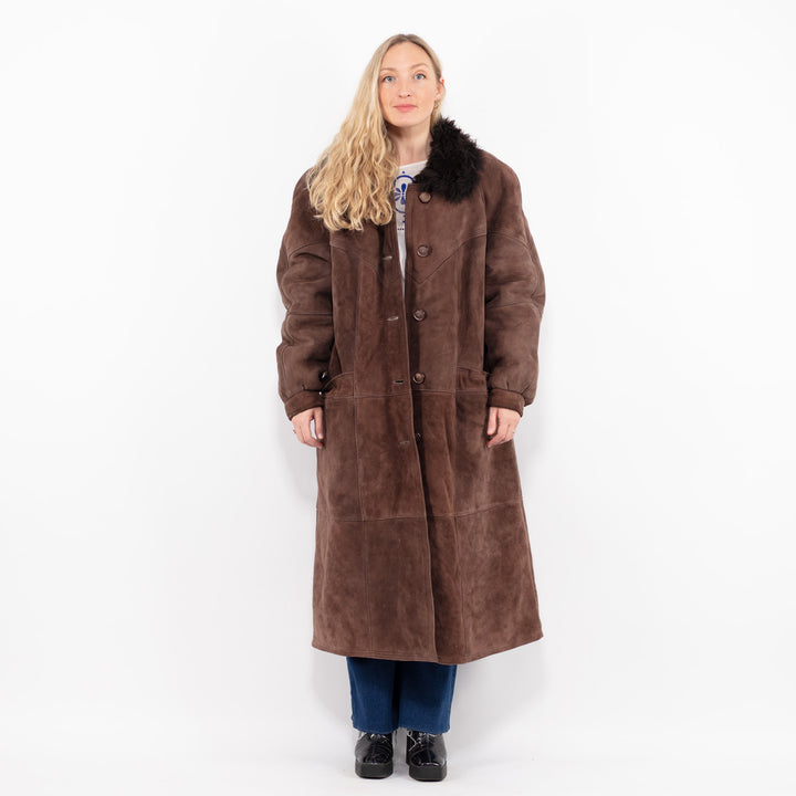 Vintage 70's Women Sheepskin Coat in BrownA1035