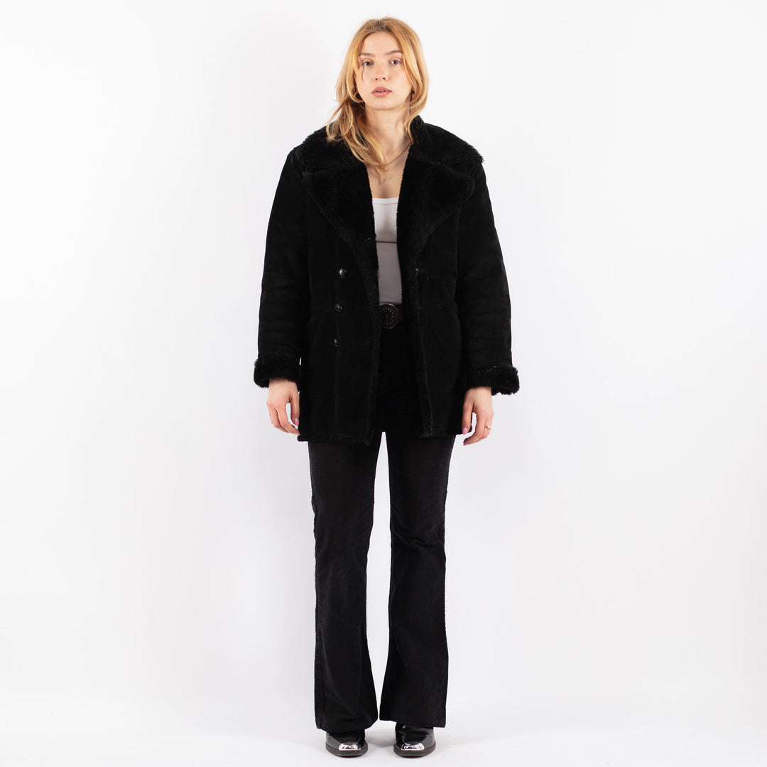 Vintage 00's Women Suede Sherpa in BlackV9674