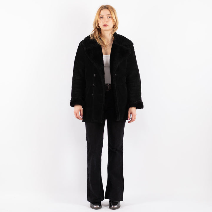 Vintage 00's Women Suede Sherpa in BlackV9674