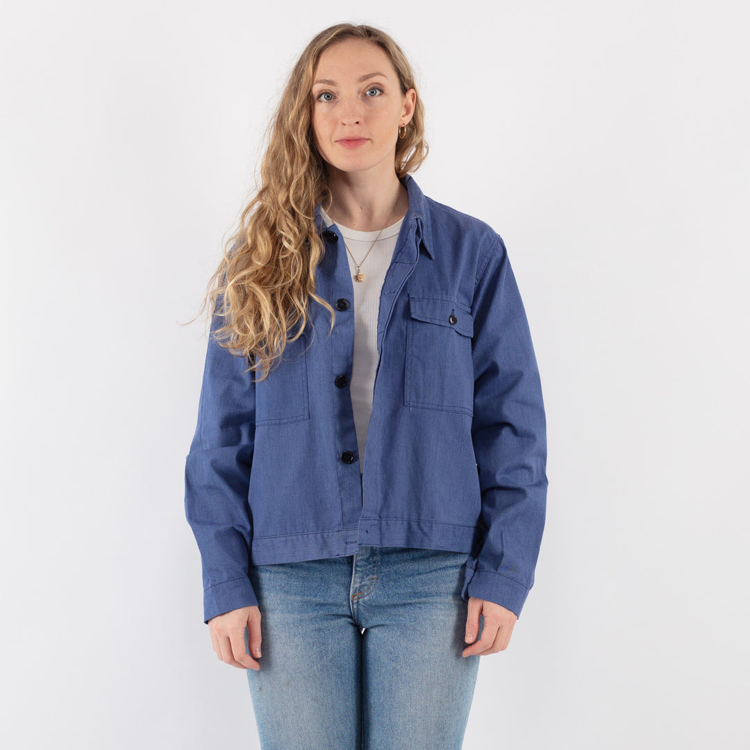 Vintage 70's Women Work Jacket in Blue