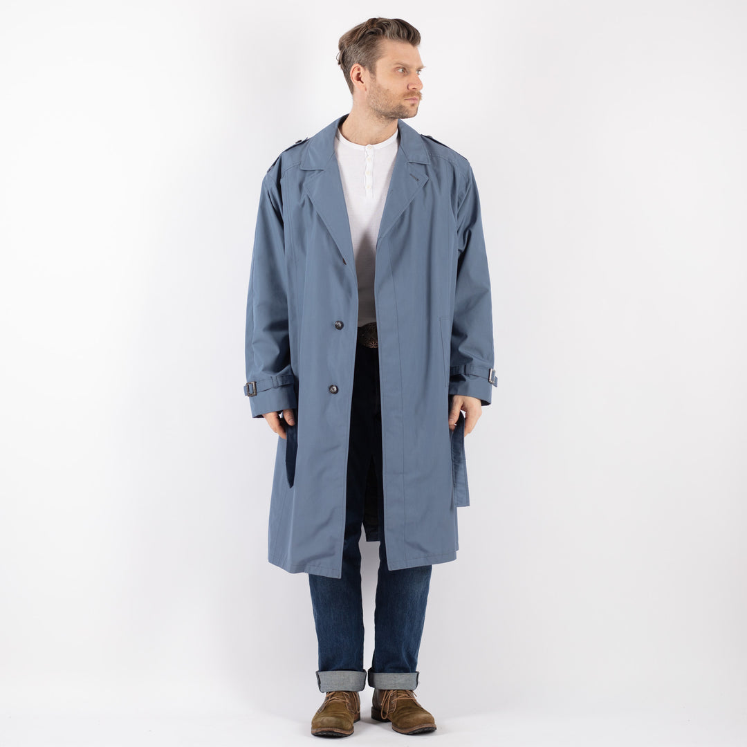 Vintage 70's Men Trench Coat in BlueZ1238