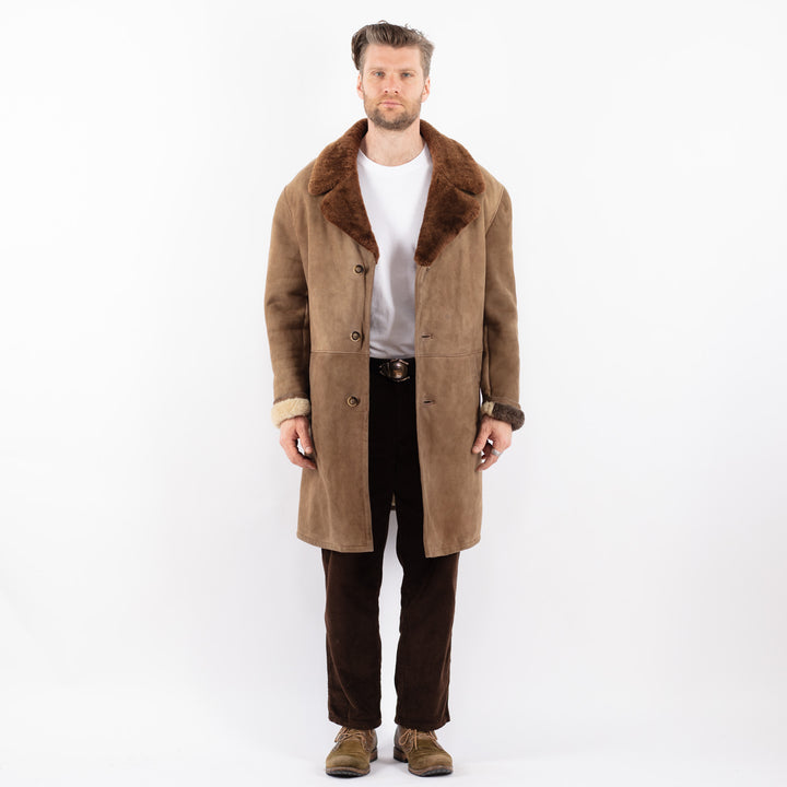Vintage 70's Men Sheepskin Coat in BeigeZ1709