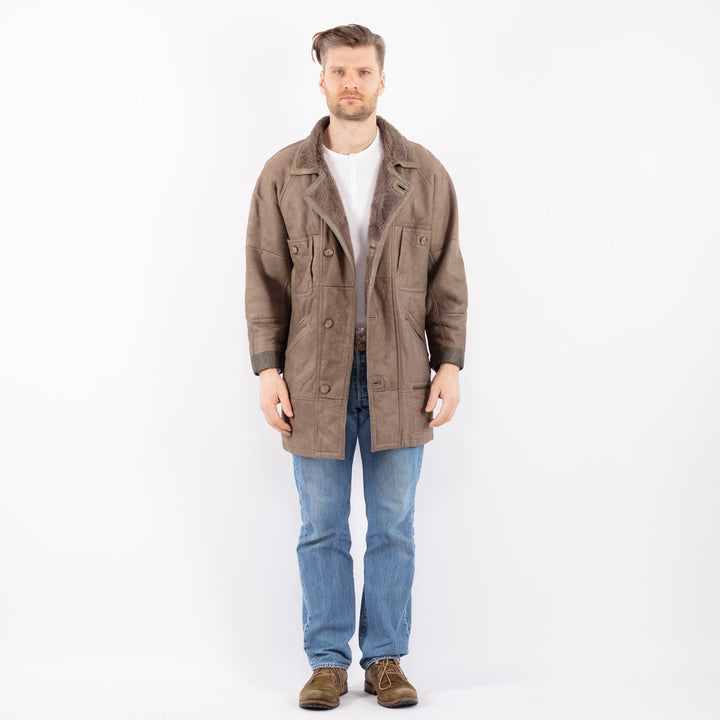 Vintage 90's Men Sheepskin in GrayZ1435