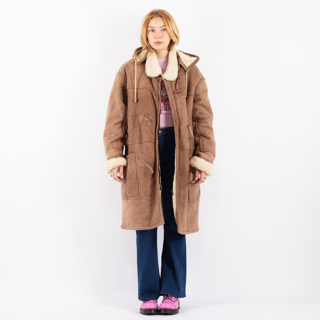 Vintage 80's Women Sheepskin Coat in BeigeV9577