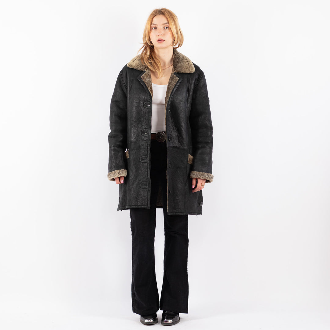 Vintage 90's Women Sheepskin in BlackV9684