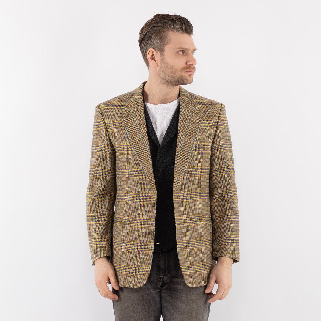 Vintage 70's Men Wool Blazer Jacket in MultiZ1055