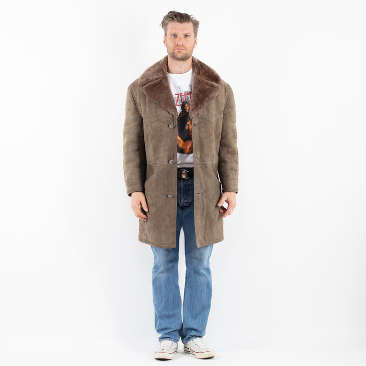 Vintage 70's Men Sheepskin Coat in BeigeZ1778