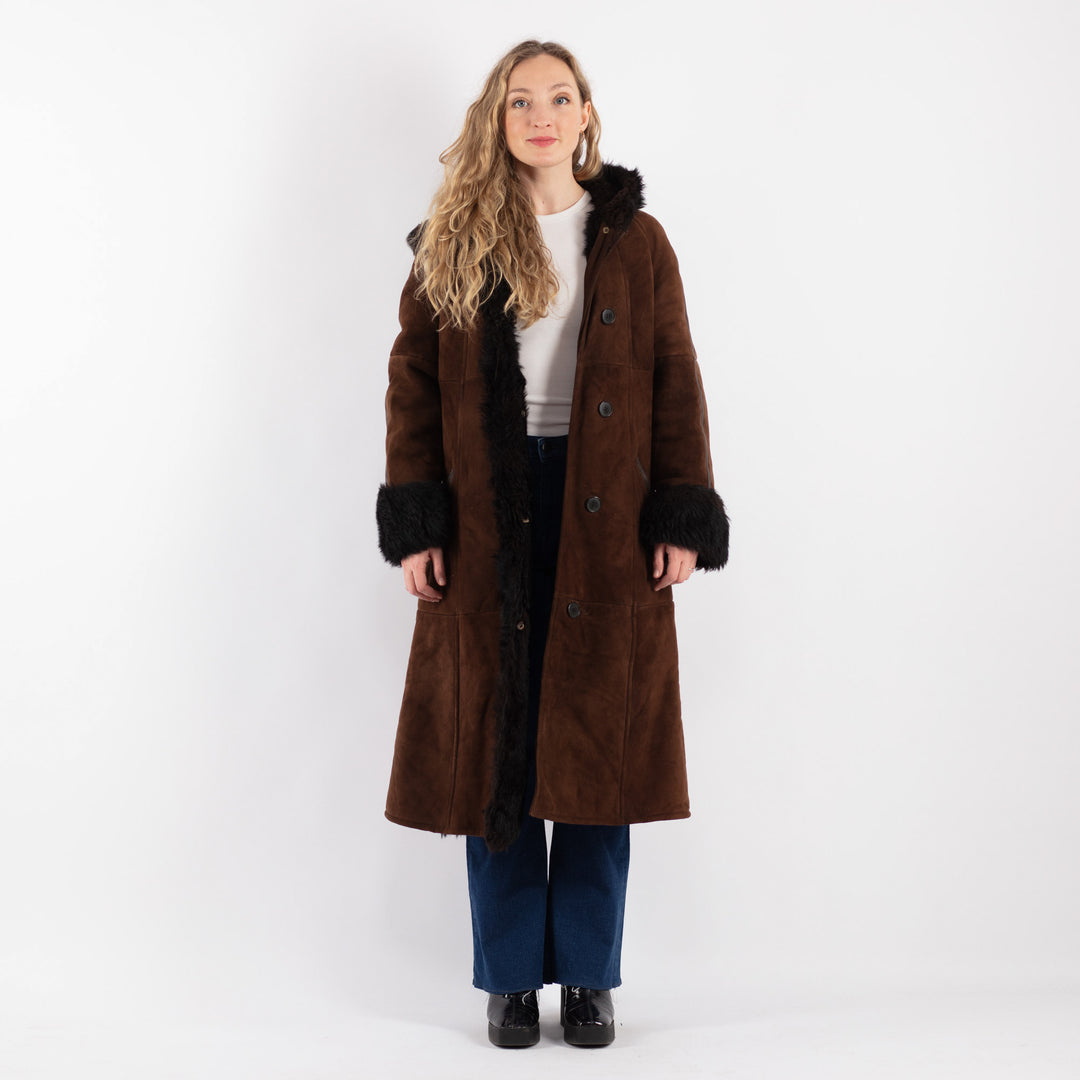 Vintage 70's Women Sheepskin Coat in BrownV9191