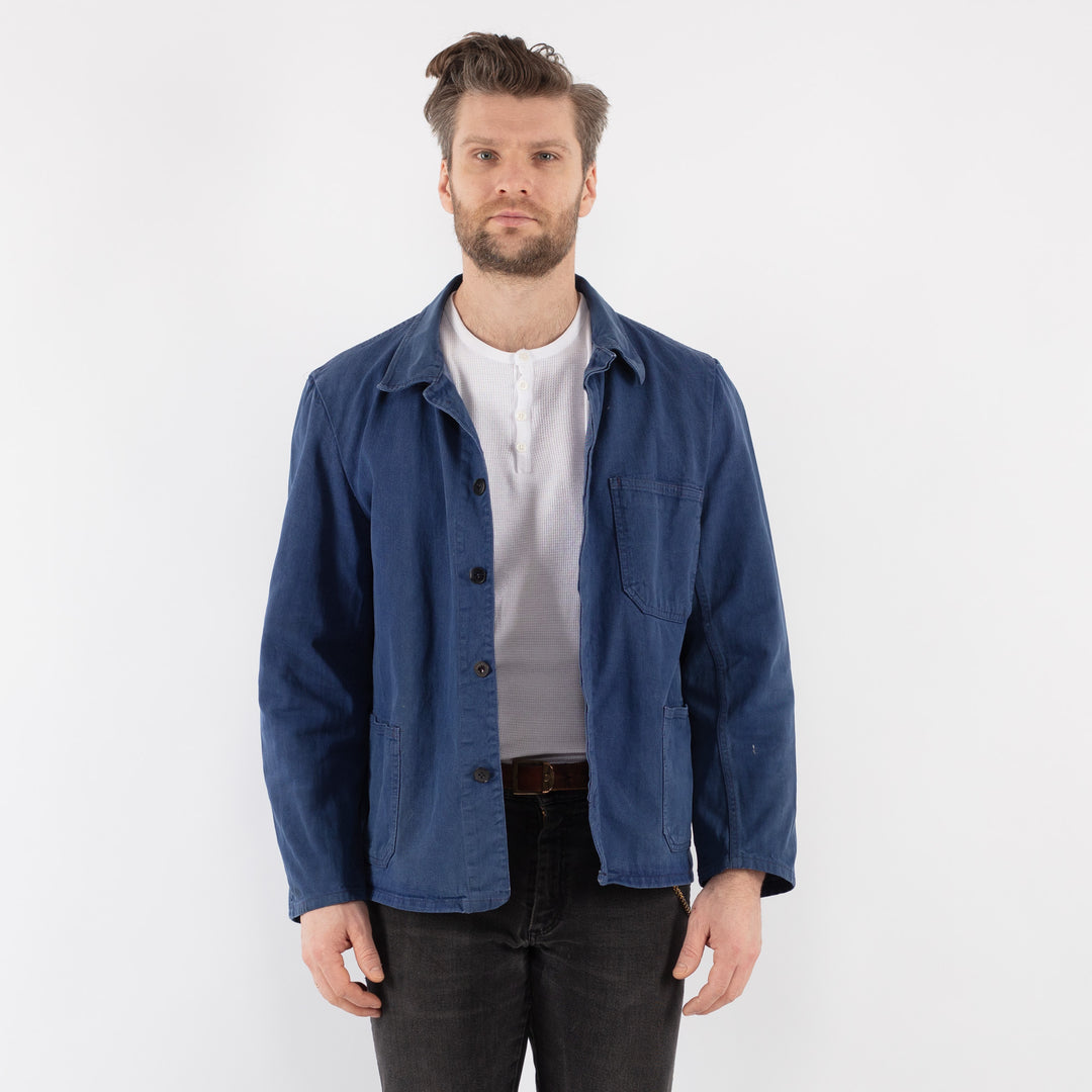 Vintage 70's Men Work Jacket in BlueZ848