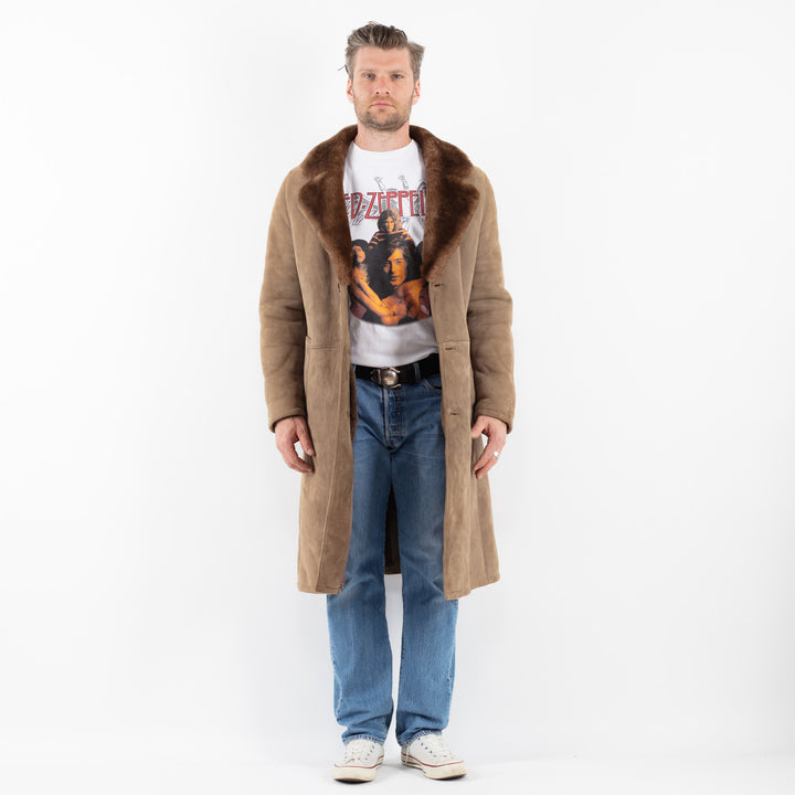 Vintage 70's Men Sheepskin Coat in BeigeZ1803