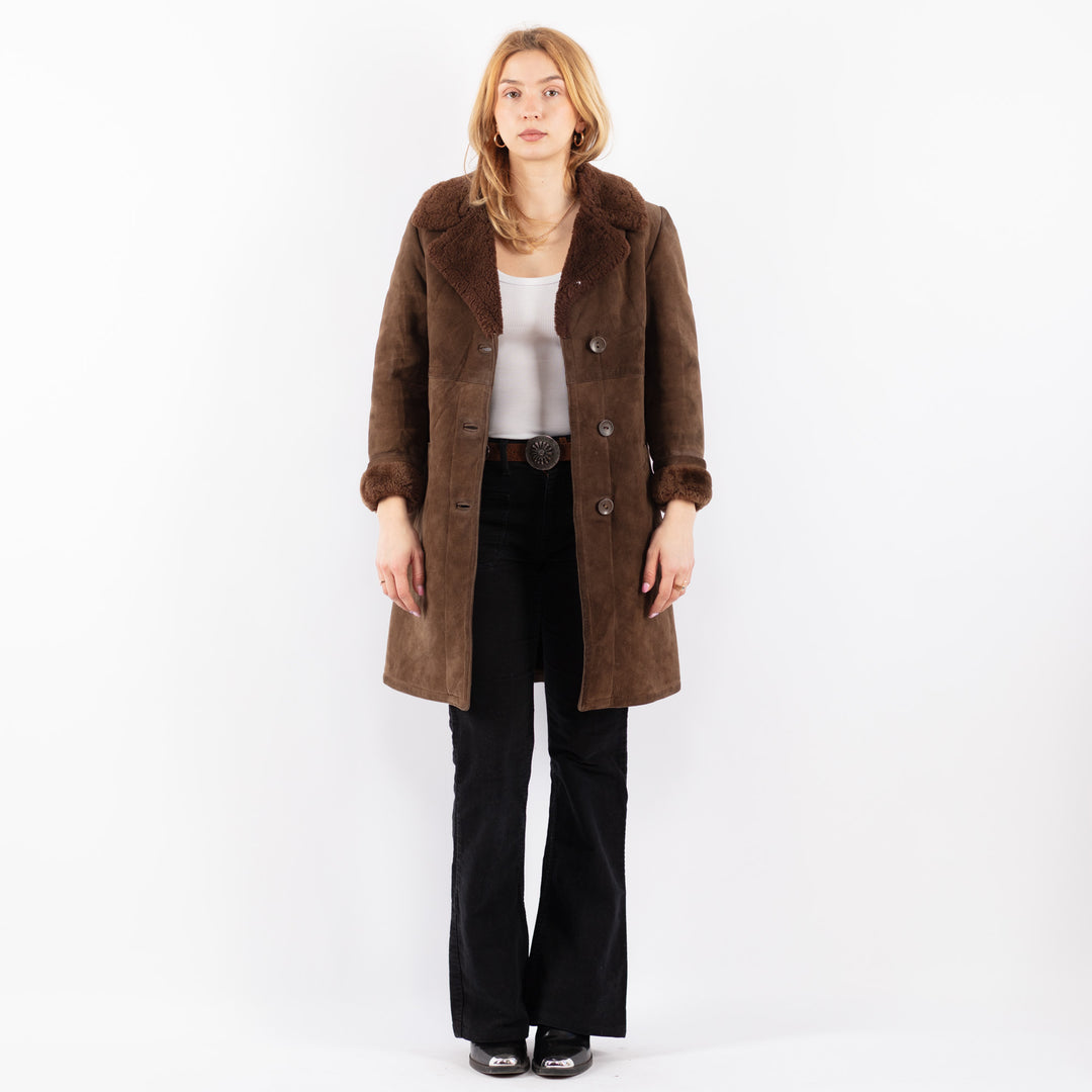 Vintage 70's Women Sheepskin Coat in BrownV9700