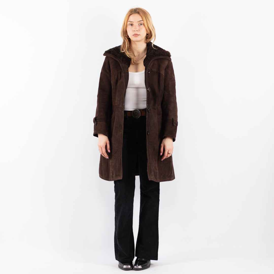 Vintage 70's Women Sheepskin Coat in BrownV9701