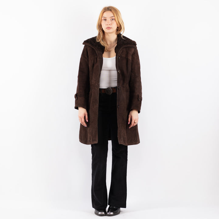 Vintage 70's Women Sheepskin Coat in BrownV9701