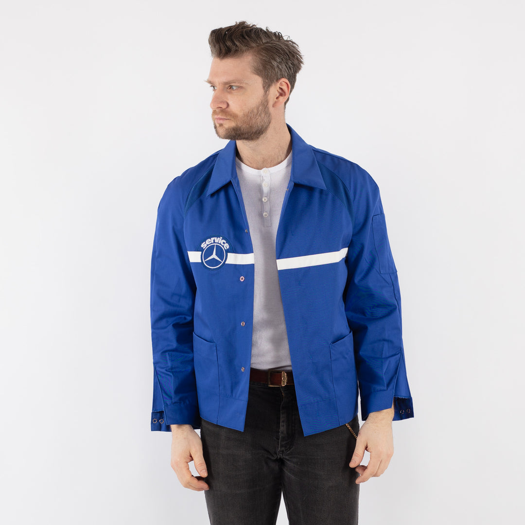 Vintage 70's Men Work Jacket in Blue