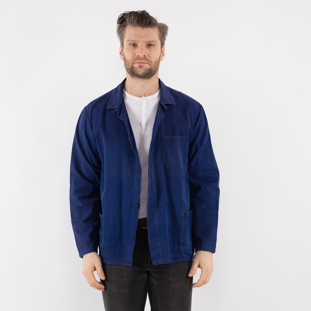 Vintage 70's Men Work Jacket in Blue