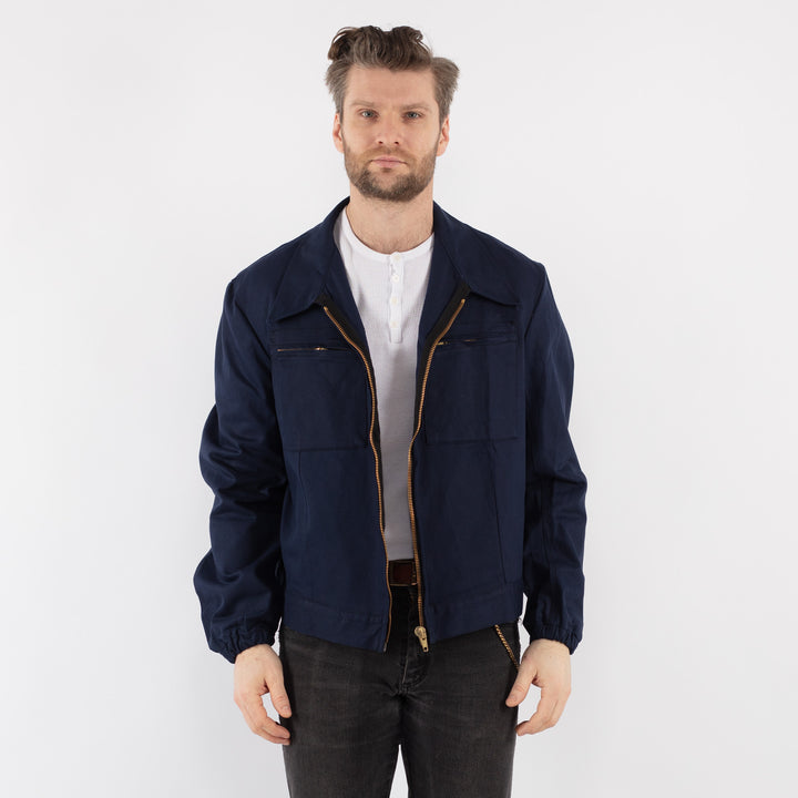Vintage 80's Men Work Jacket in Blue
