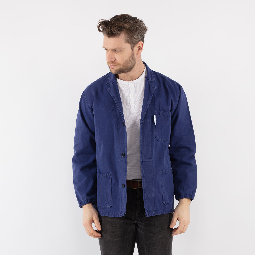 Vintage 70's Men Work Jacket in Blue