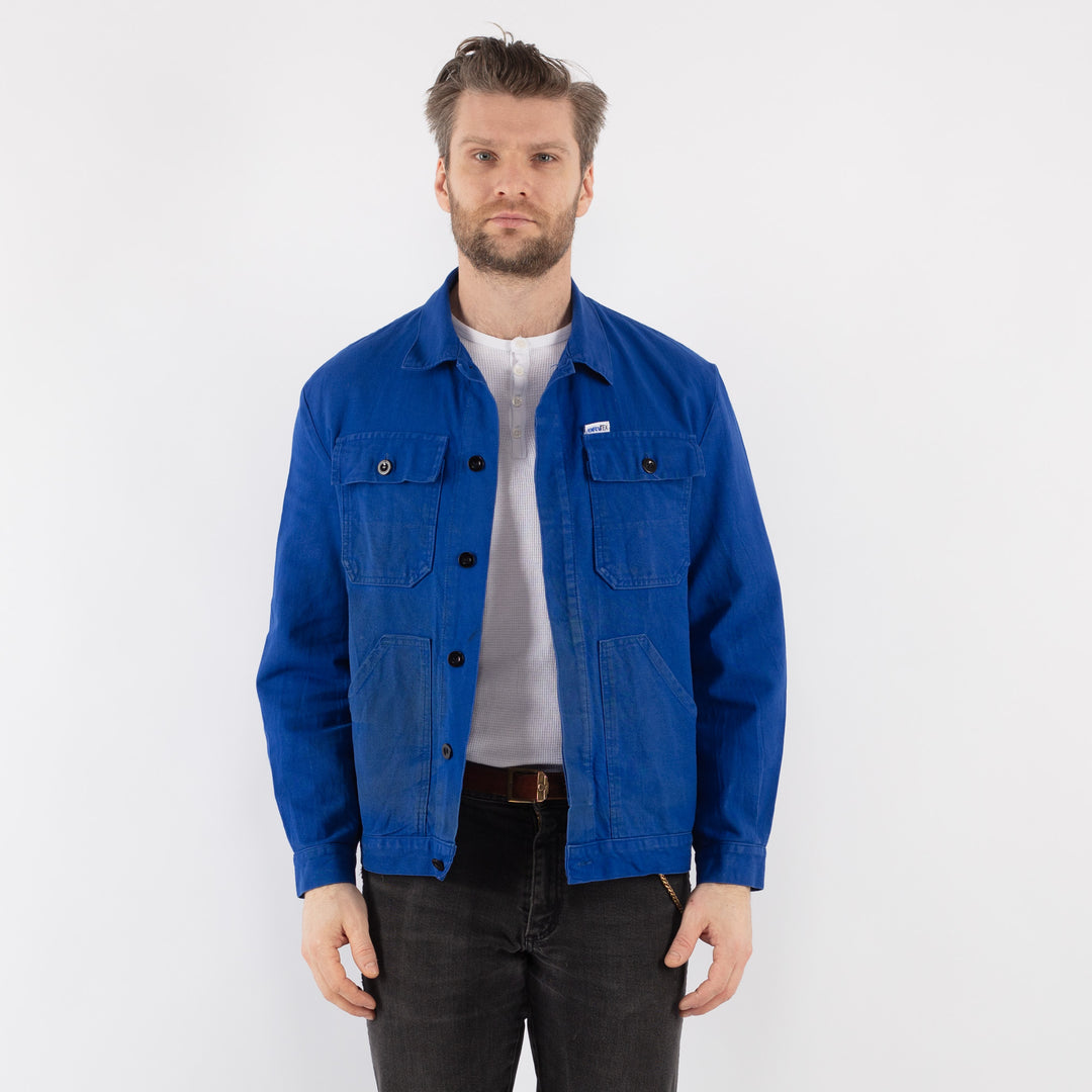 Vintage 70's Men Work Jacket in Blue