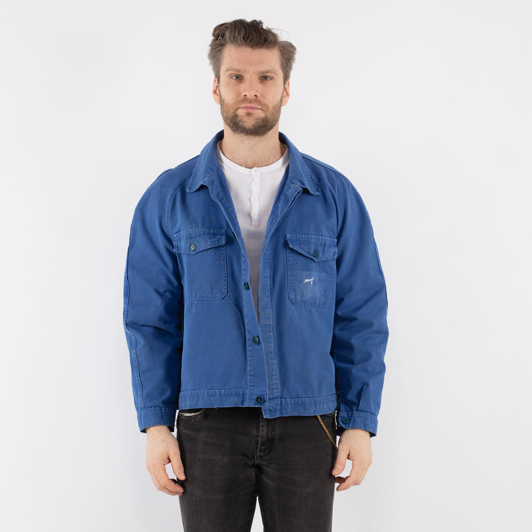 Vintage 60's Men Work Jacket in Blue