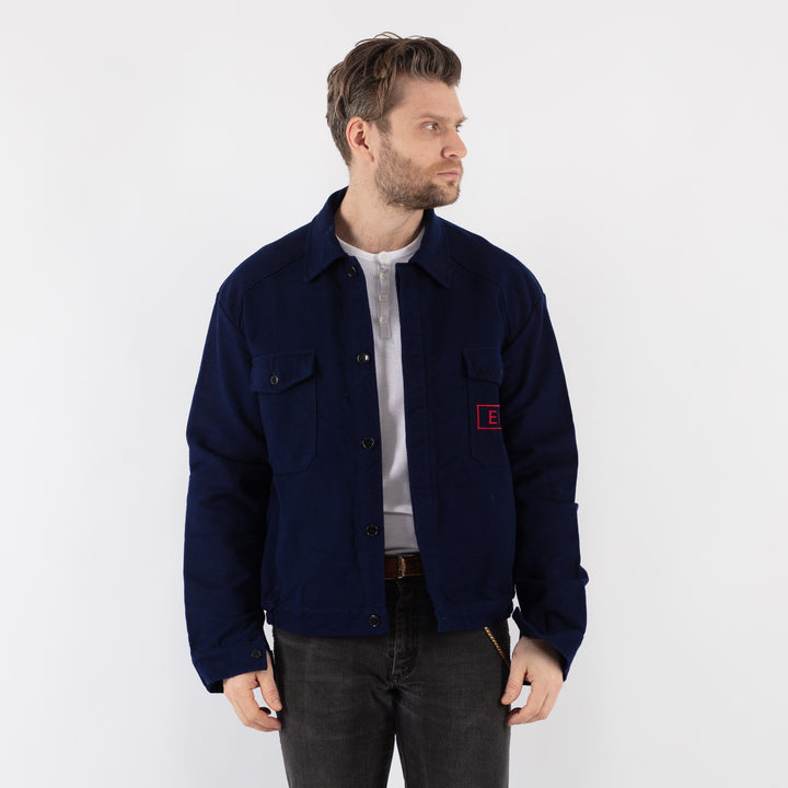 Vintage 70's Men Work Jacket in Blue