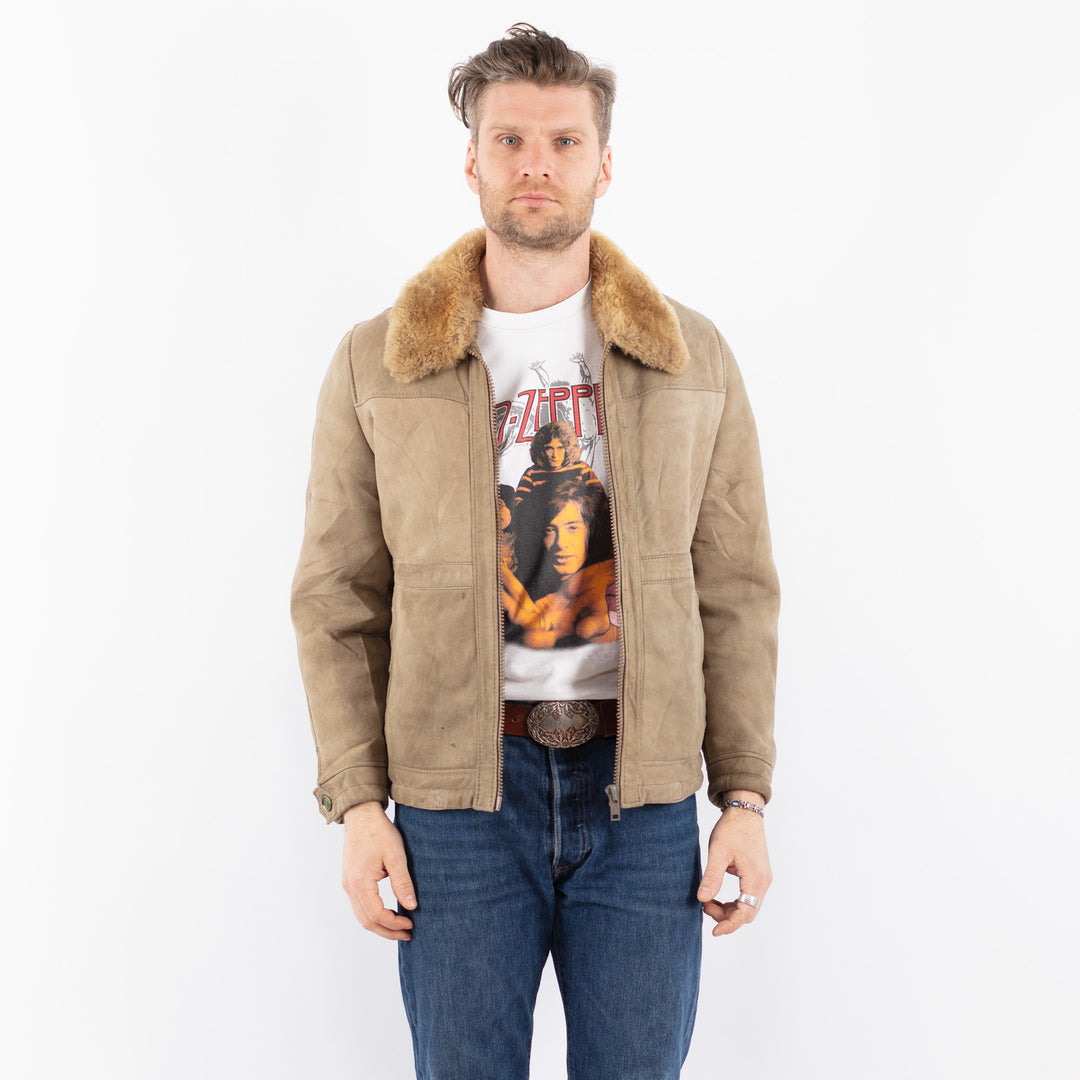 Vintage 70's Men Sheepskin Jacket in BeigeZ1575