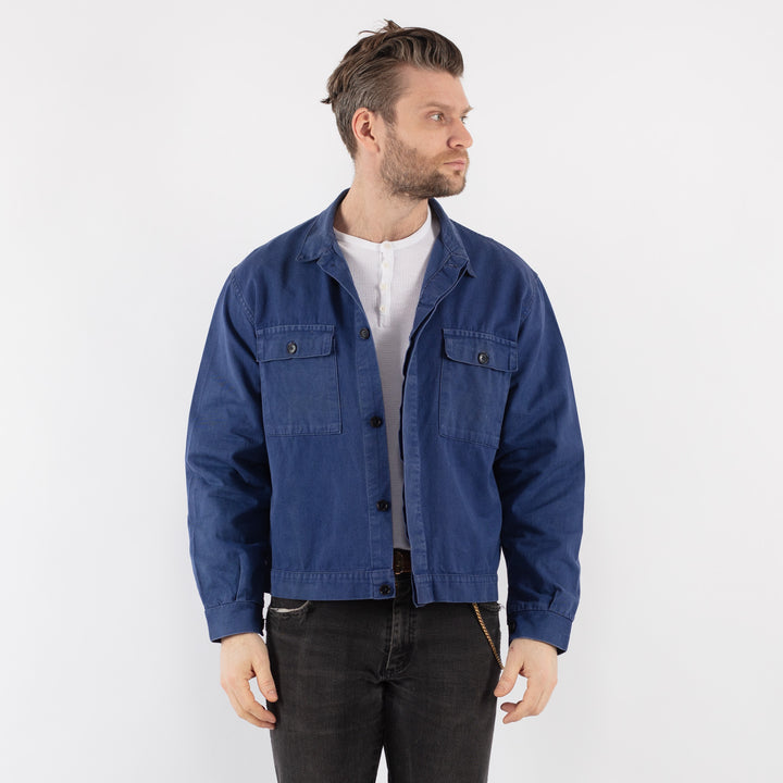 Vintage 70's Men Work Jacket in Blue