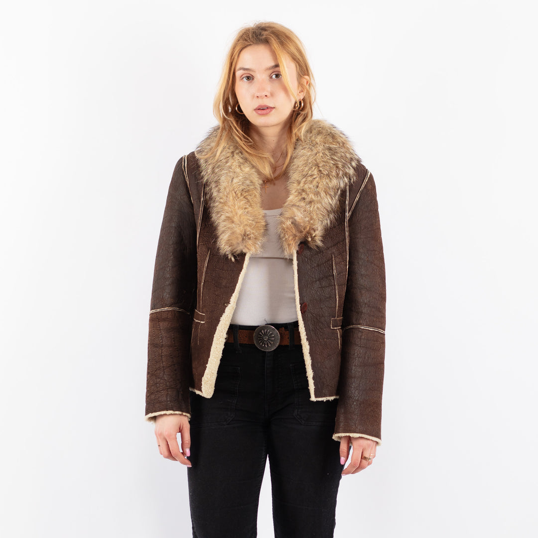 Vintage 90's Women Sheepskin in BrownV9721