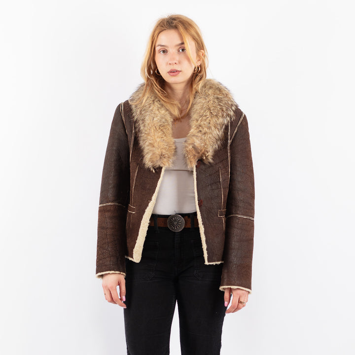 Vintage 90's Women Sheepskin in BrownV9721